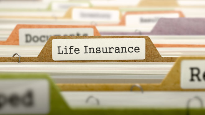 File Folder Labeled as Life Insurance